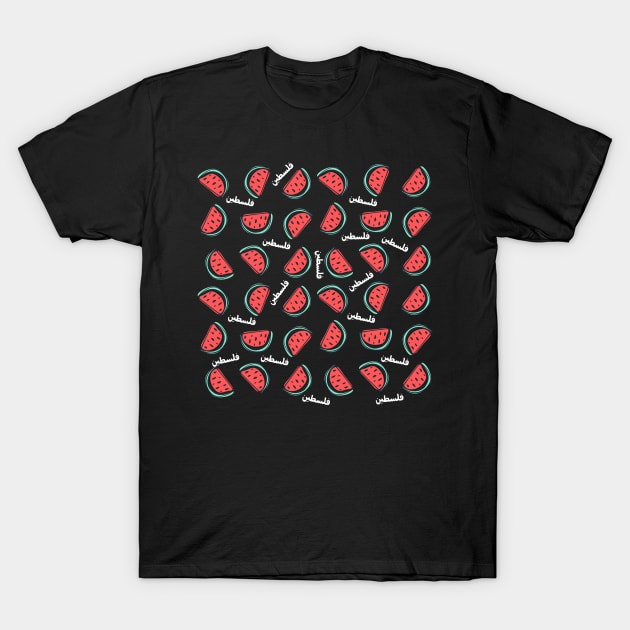 Watermelon Palestine Palestinian T-Shirt by Teewyld